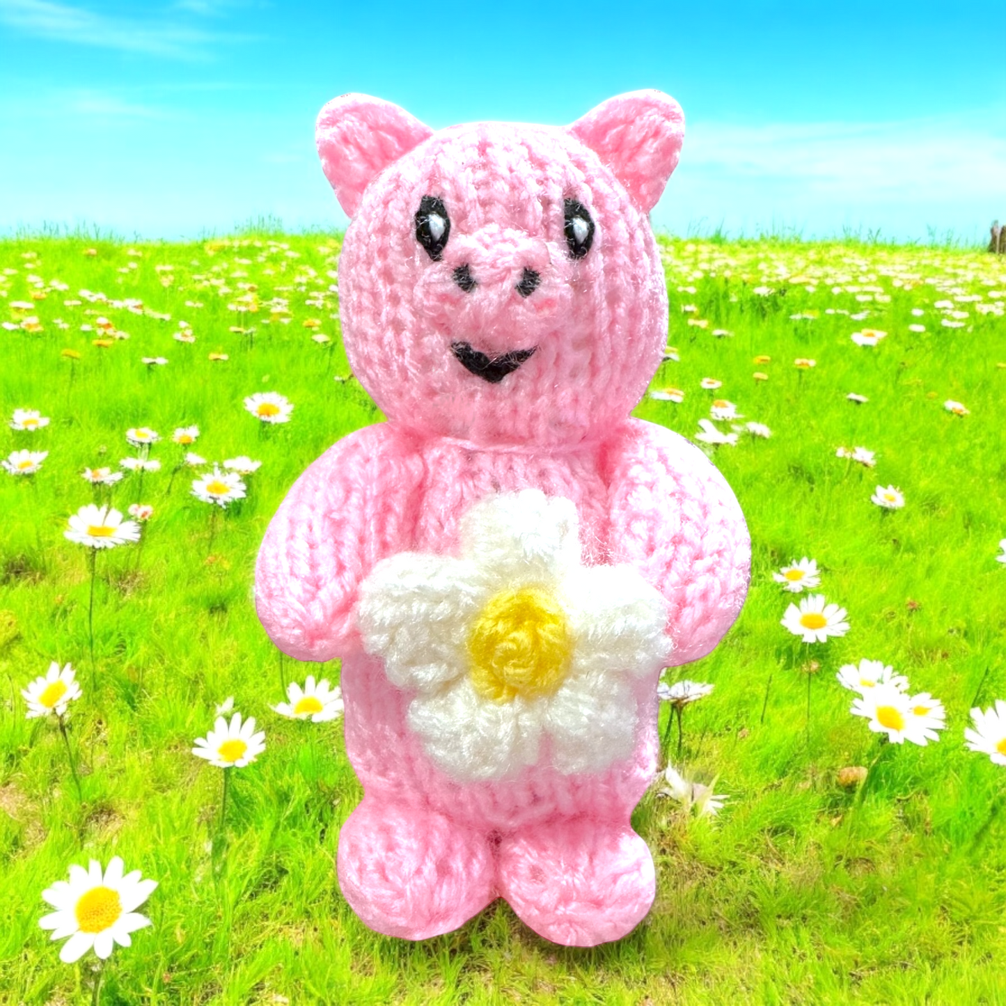 KNITTING PATTERN - Easter Springtime Pig chocolate cover fits Creme Egg Farm Animal
