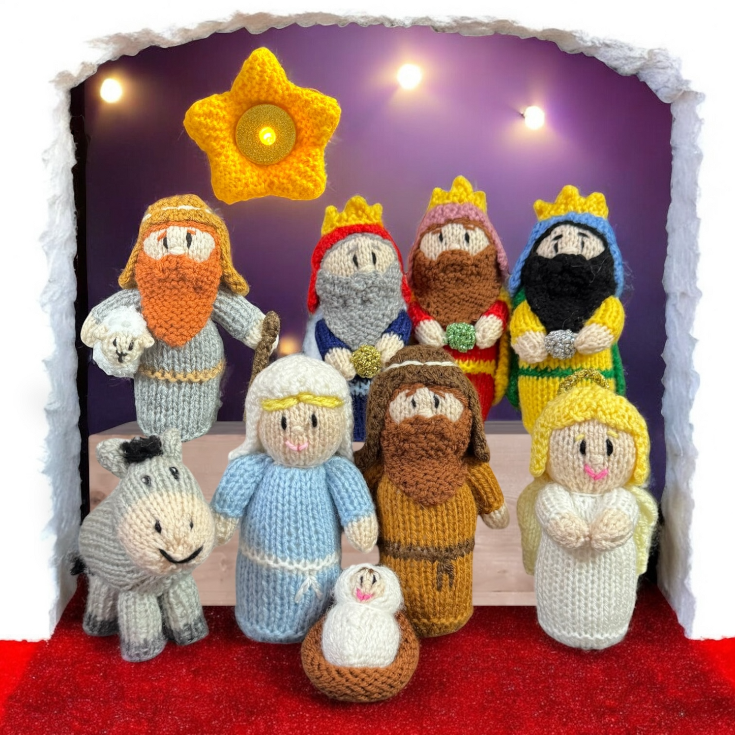 KNITTING PATTERN - Christmas Nativity Play Set 10 cms doll figures