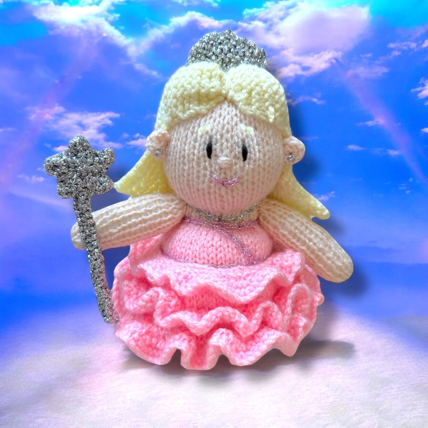 KNITTING PATTERN - Wicked Glinda the Good Witch inspired chocolate orange cover / 15 cms Wizard of Oz toy