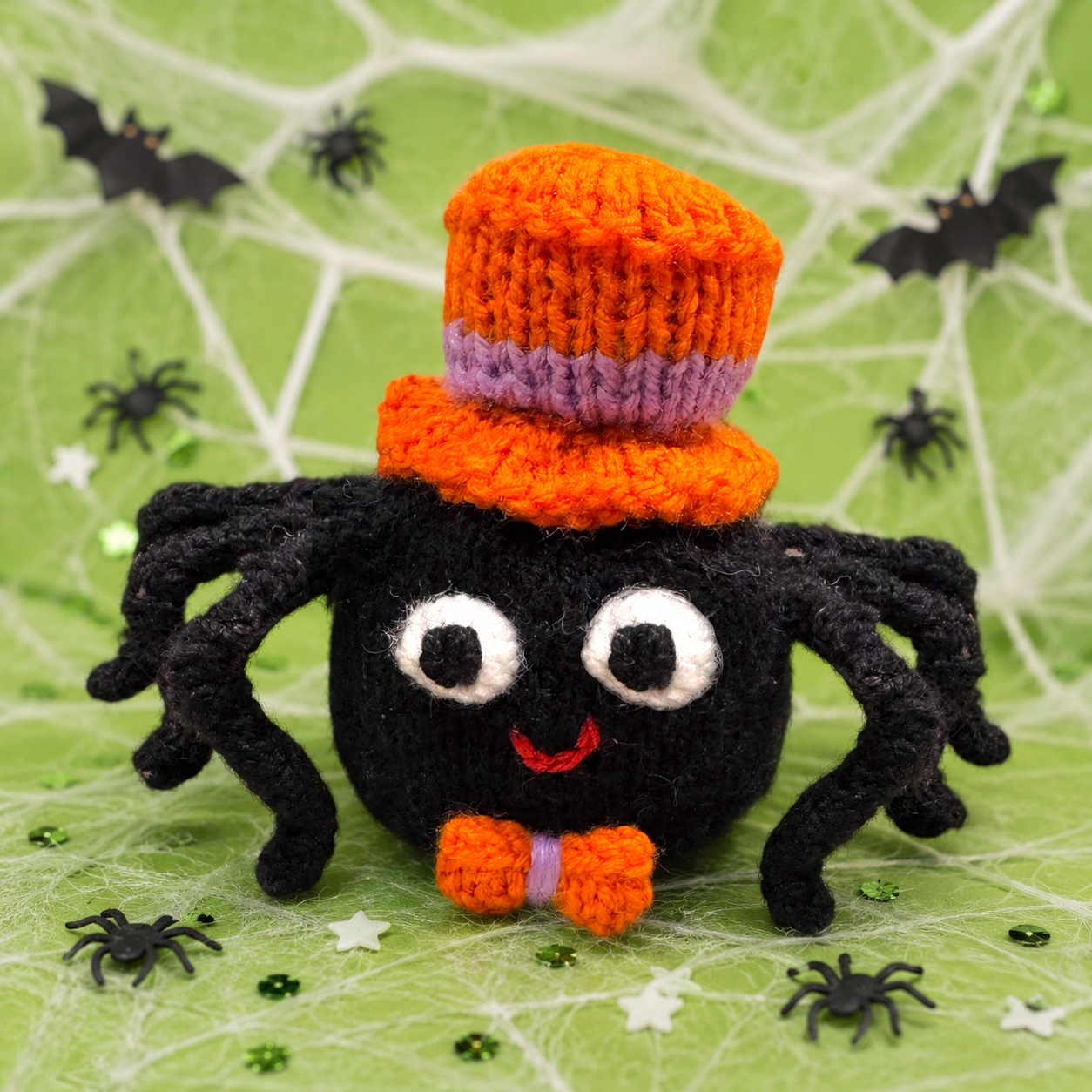 KNITTING PATTERN - Simon the Spider Chocolate orange cover / 9 cms Halloween toy