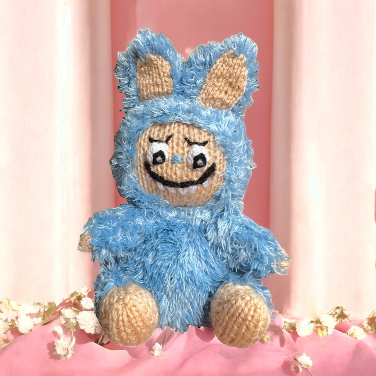 KNITTING PATTERN - Labubu inspired choc orange cover / 15 cms Monster toy