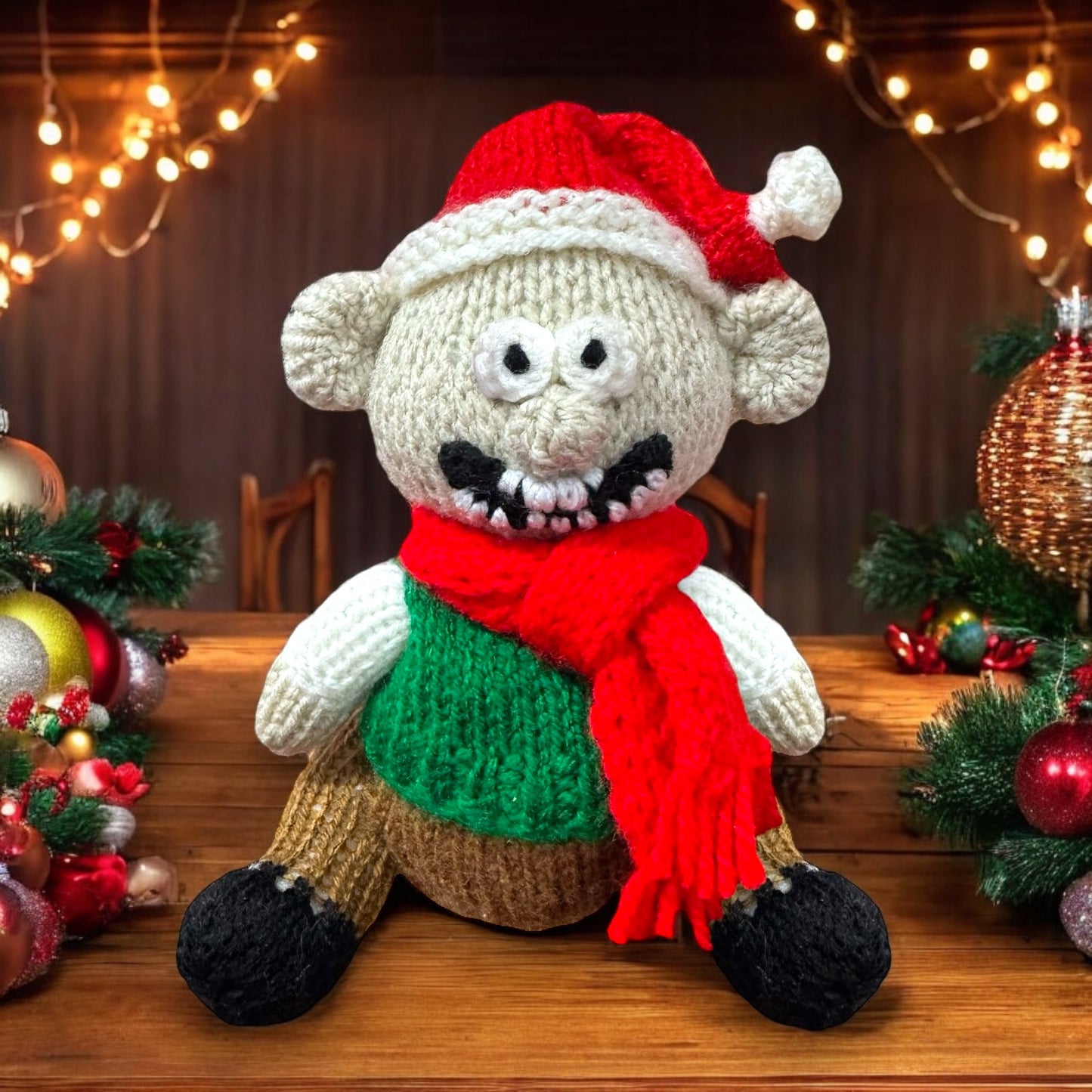 KNITTING PATTERN - Christmas Wallace inspired chocolate orange cover / 15 cms toy