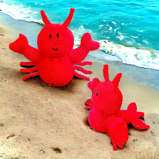 KNITTING PATTERN - Lorenzo the Lobster Choc Orange cover / 15 cms Sea Animal toy