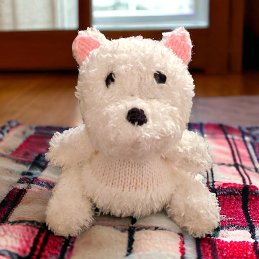 KNITTING PATTERN - Bonnie the West Highland Terrier Dog chocolate orange cover / 15 cms Toy