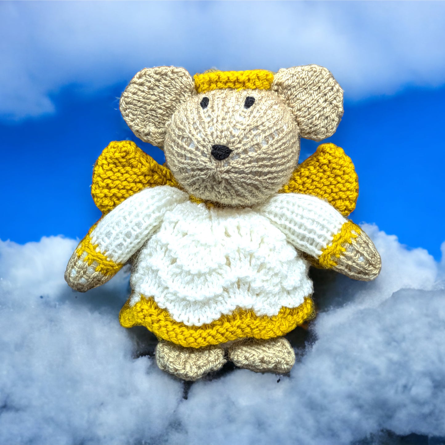 KNITTING PATTERN - Angel Mouse Chocolate orange cover / 15 cms Christmas toy