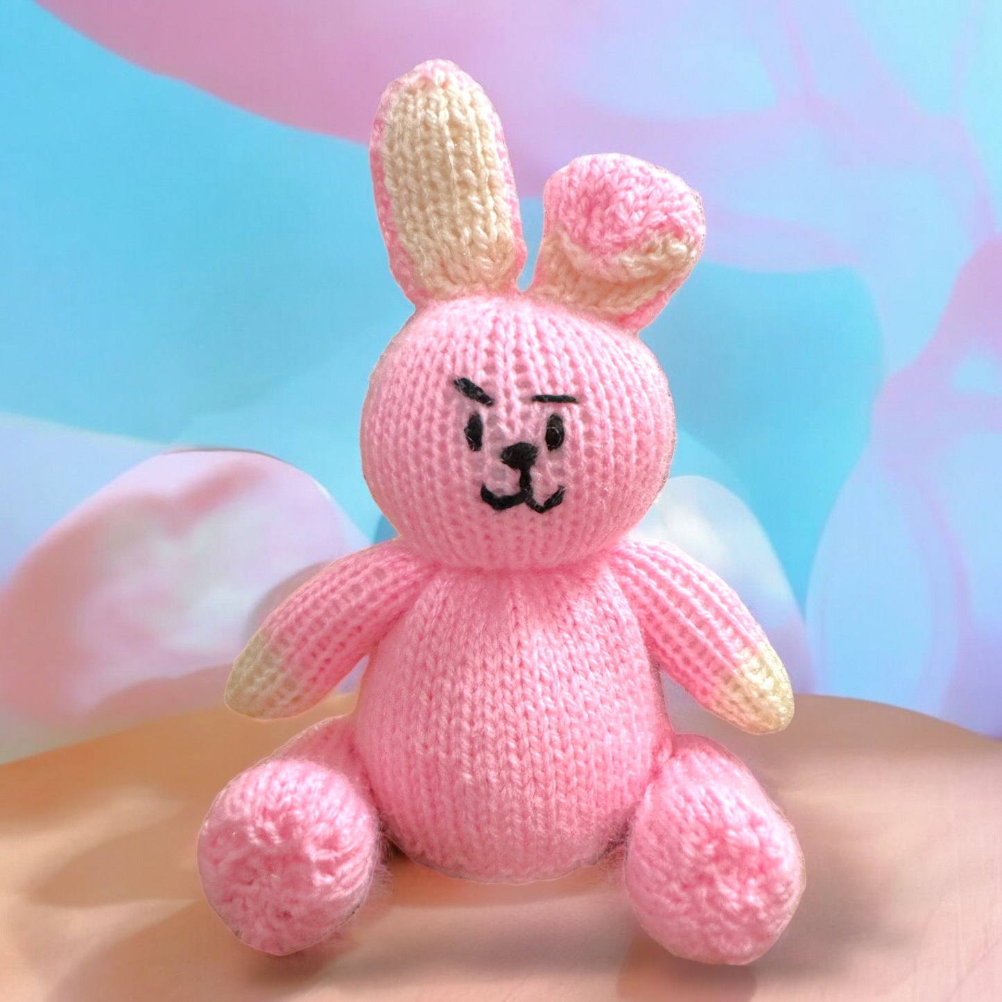 KNITTING PATTERN - Cooky Bunny inspired chocolate orange cover / 15 cms BT21 toy