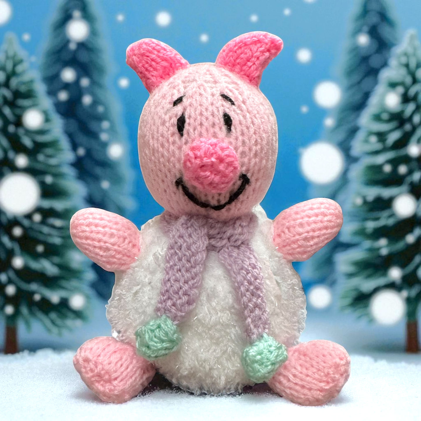 KNITTING PATTERN - Christmas Piglet choc orange cover / 15 cms Winnie the Pooh toy