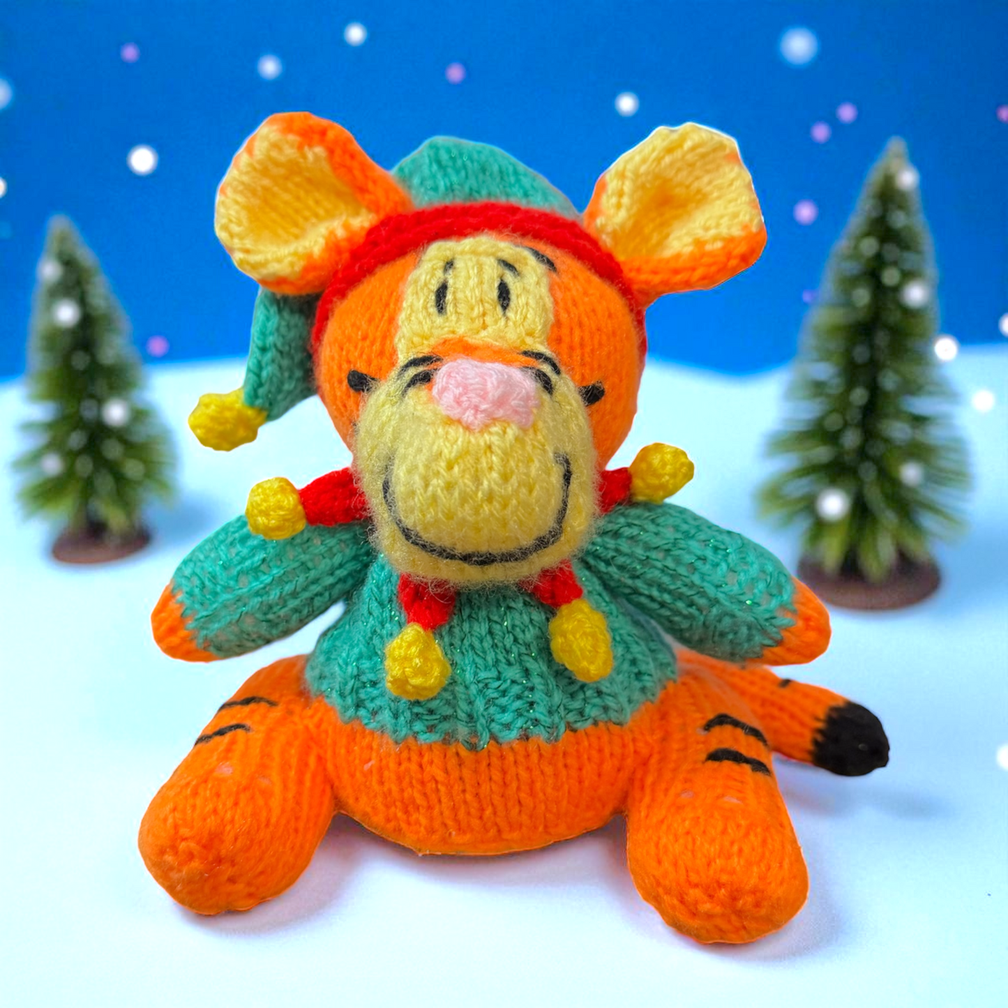 KNITTING PATTERN - Christmas Tigger choc orange cover / 15 cms Winnie the Pooh toy