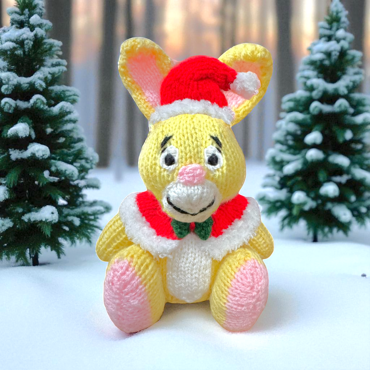 KNITTING PATTERN - Christmas Rabbit choc orange cover / 15 cms Bunny Pooh toy