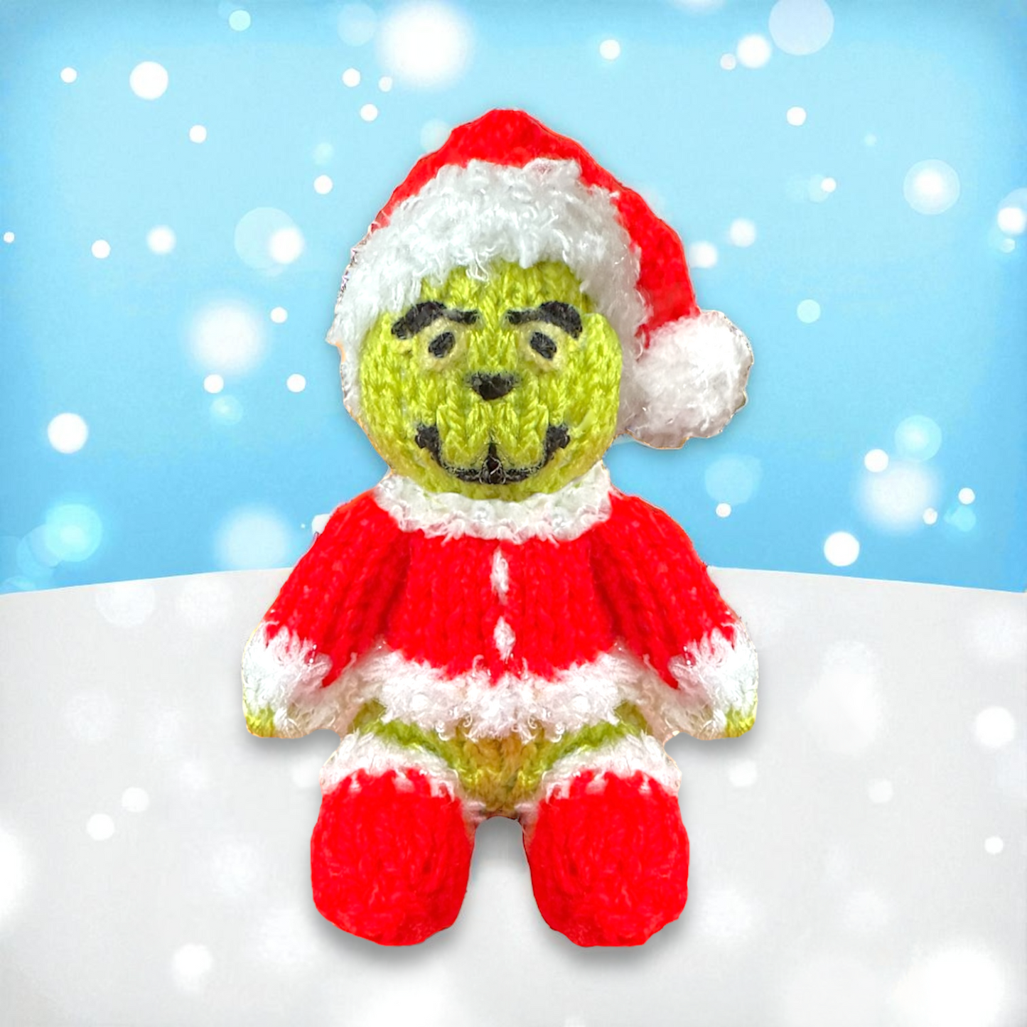 KNITTING PATTERN - Christmas Grinch inspired choc cover fits ferrero rocher