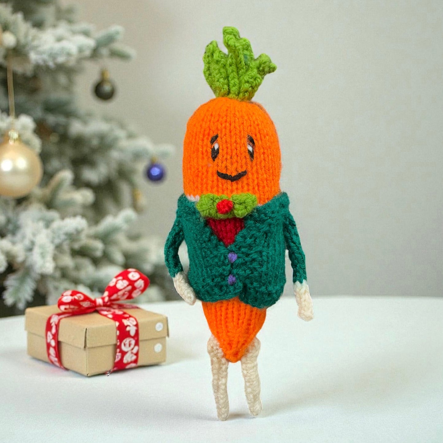 KNITTING PATTERN - Christmas Wedding Kevin the Carrot inspired 20 cms doll