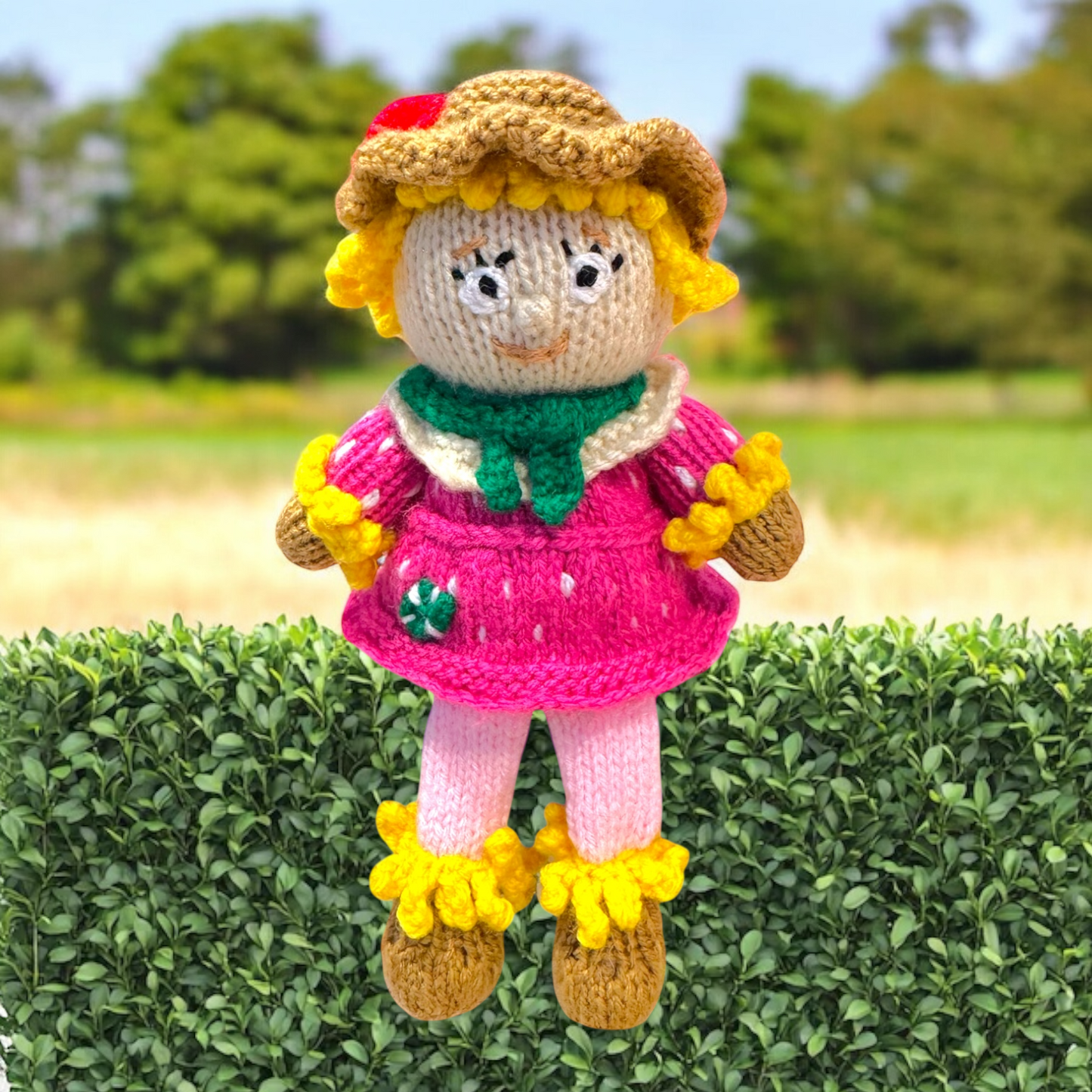 KNITTING PATTERN - Betty O'Barley inspired Choc orange cover /28cms Scarecrow toy