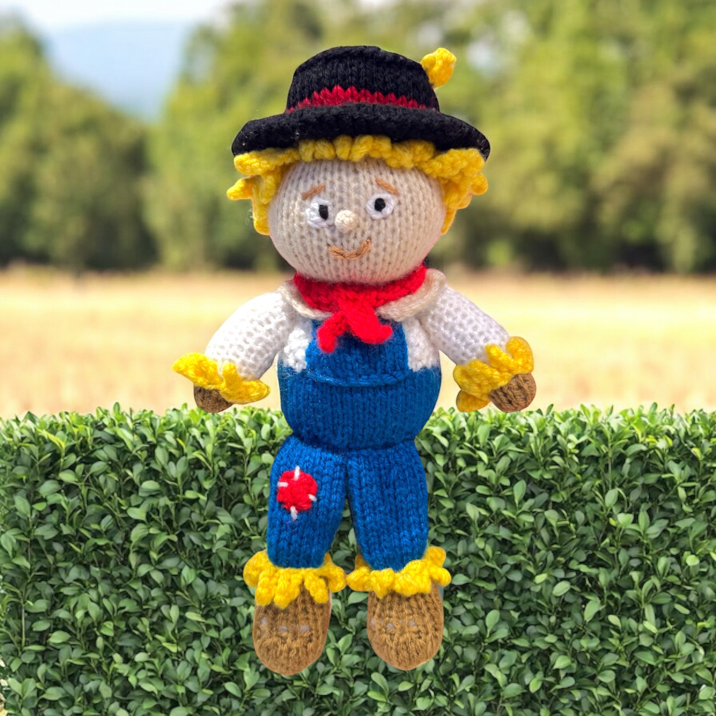 KNITTING PATTERN - Harry O'Hay inspired Choc orange cover /28cms Scarecrow toy