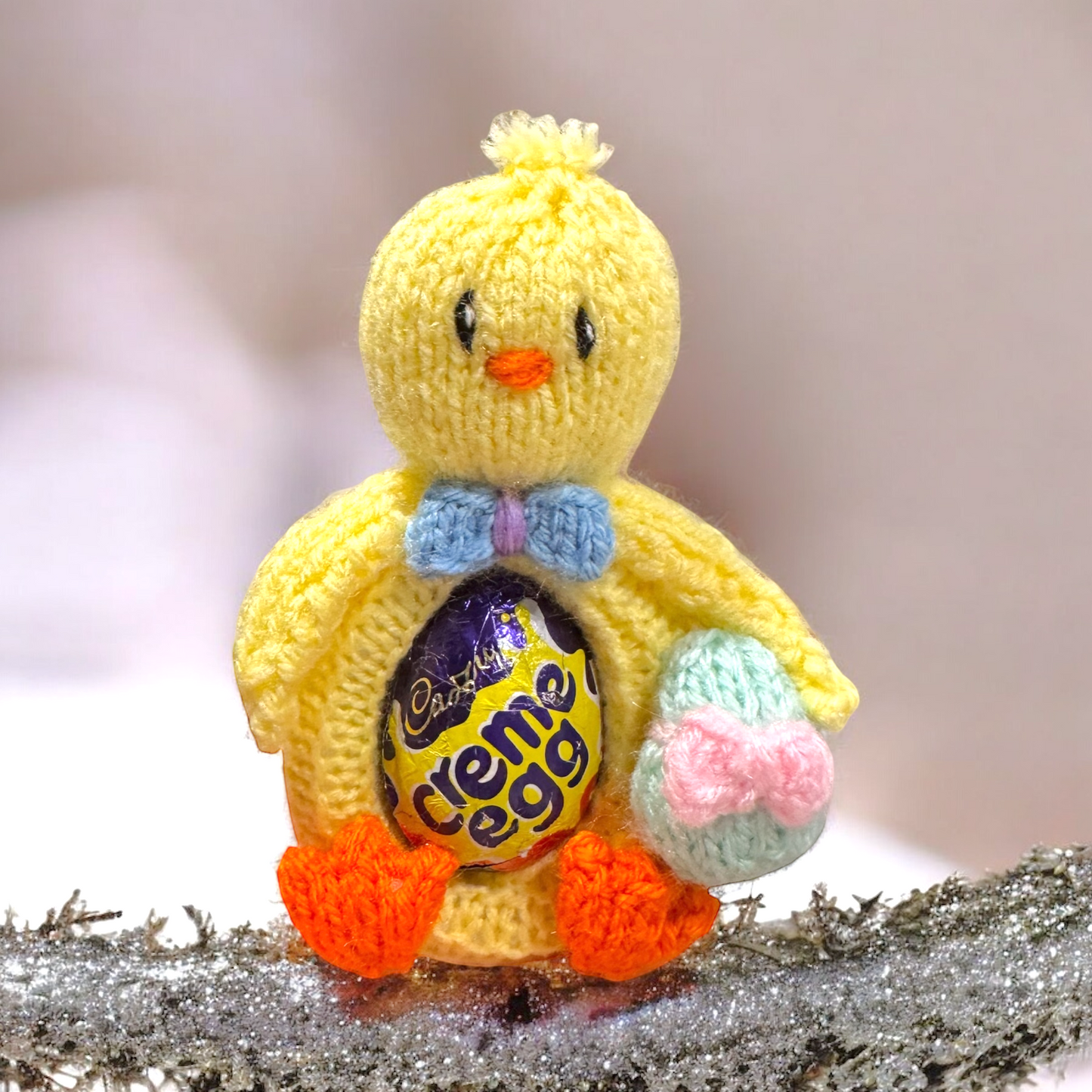 KNITTING PATTERN - Hanging Easter Spring Chick choc cover fits Creme Egg