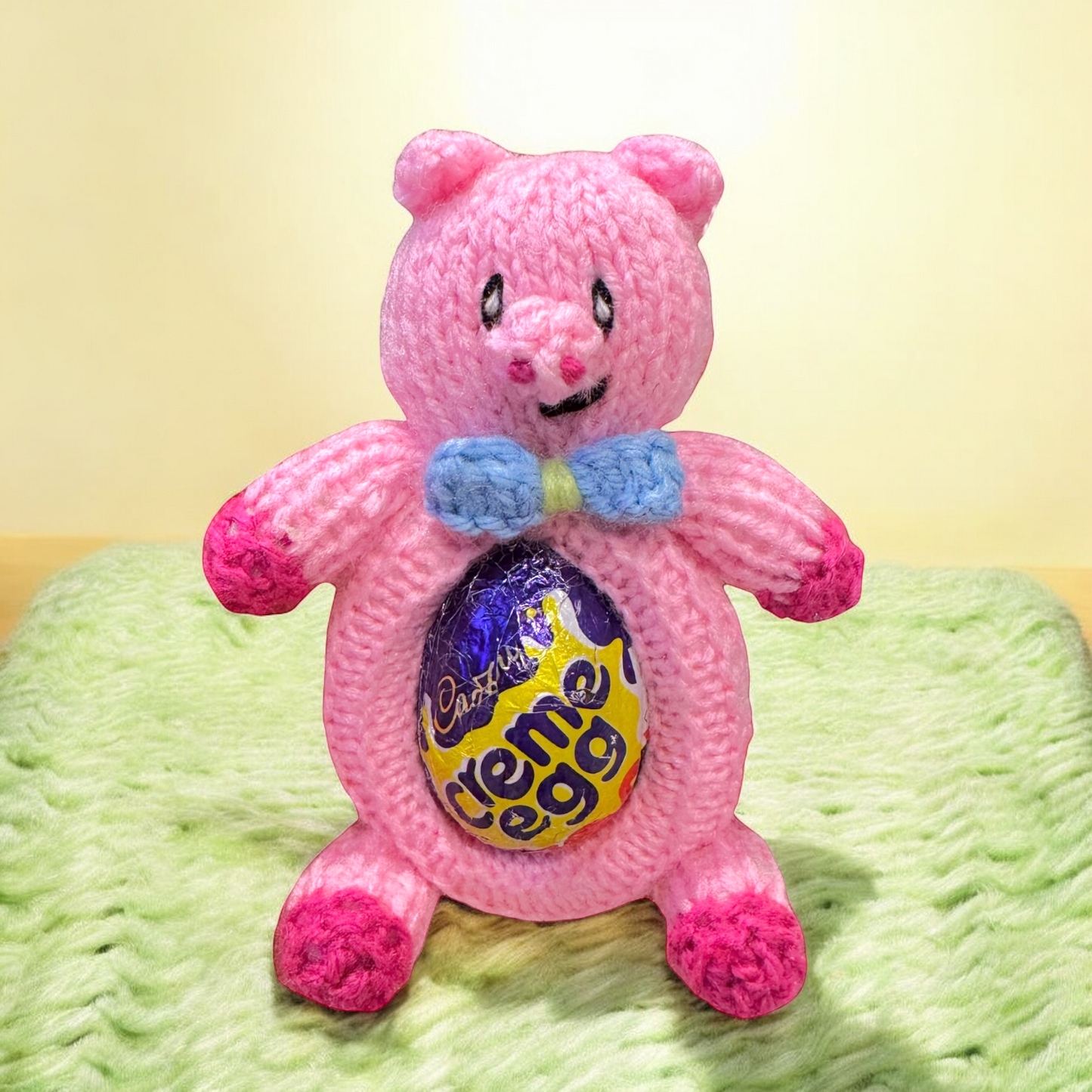 KNITTING PATTERN - Hanging Easter Spring Pig choc cover fits Creme Egg