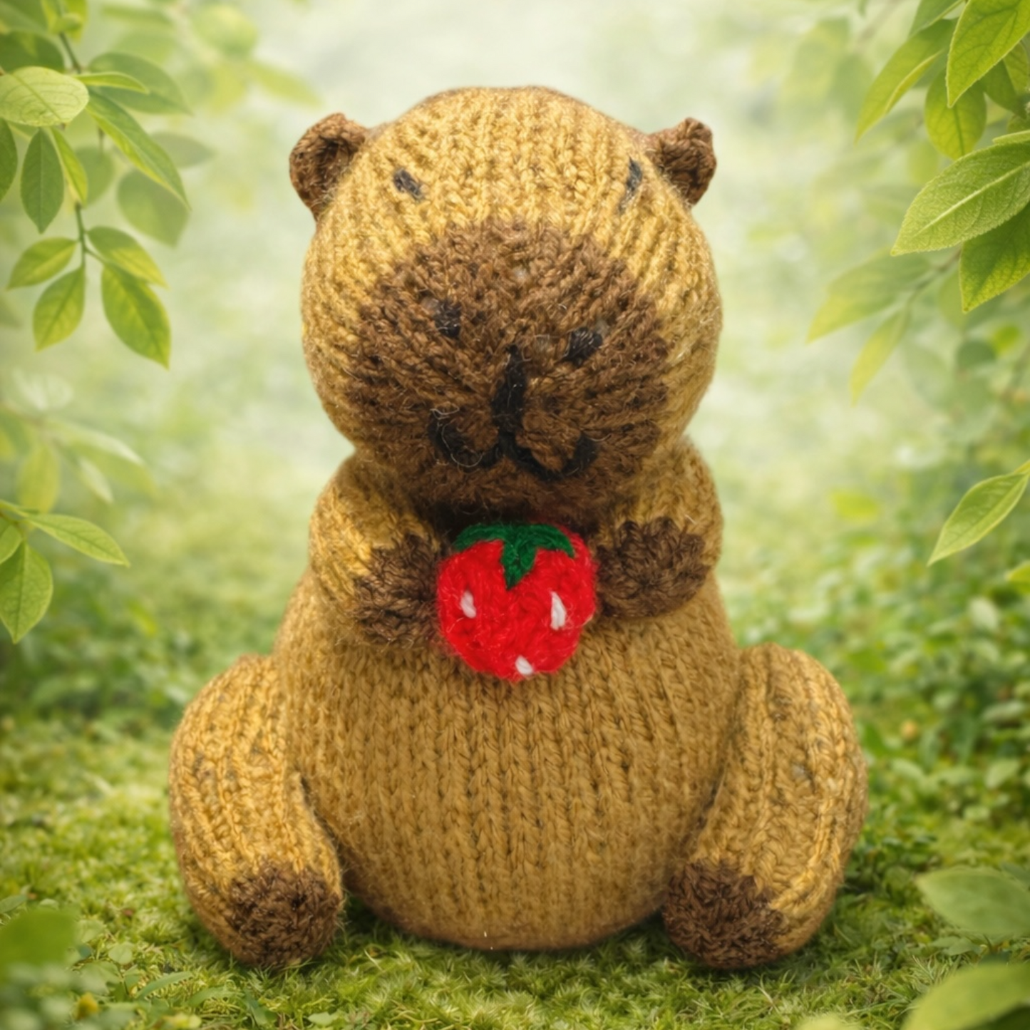 KNITTING PATTERN - Capybara Choc Orange cover / 15 cms Zoo Animal toy