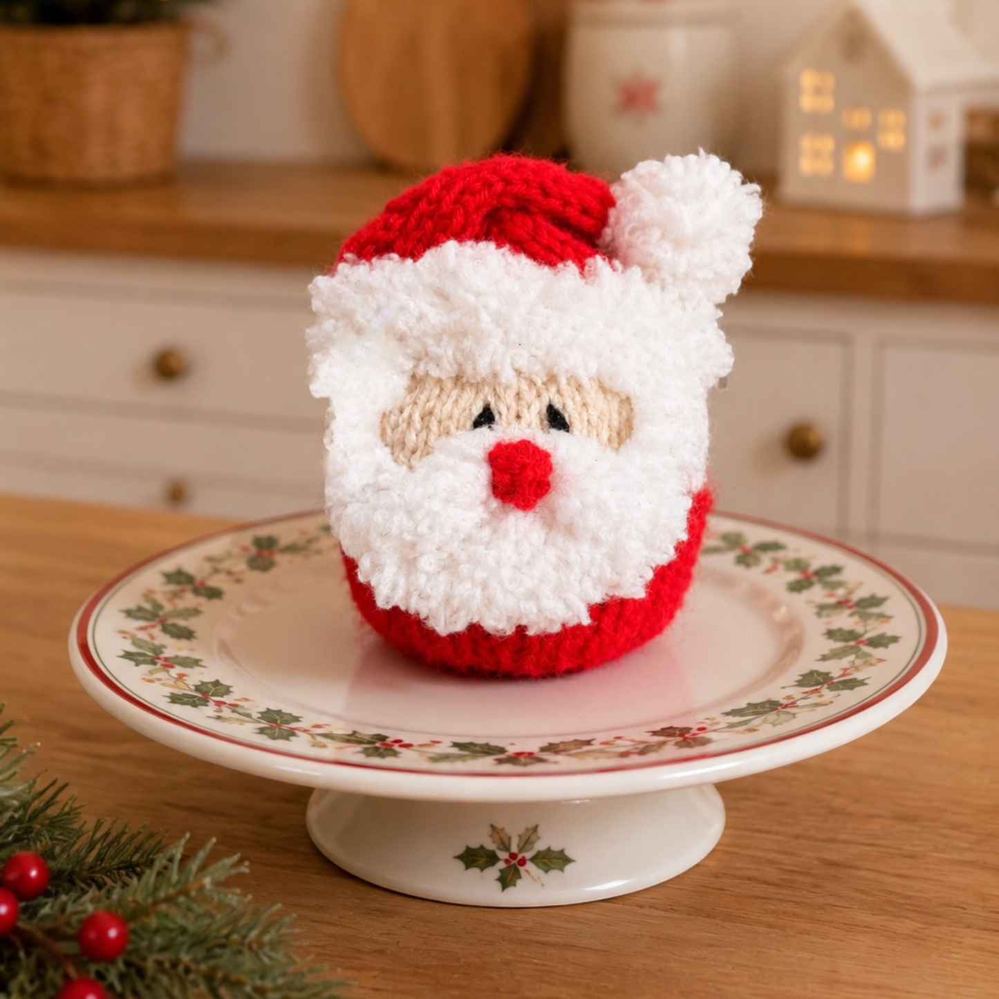 KNITTING PATTERN - Christmas Santa Cupcake chocolate orange cover / 9 cms toy