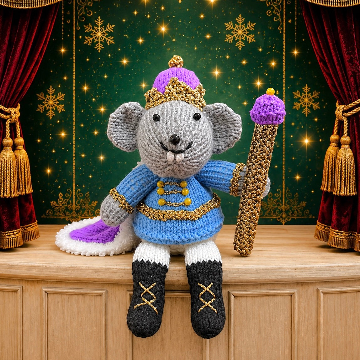 KNITTING PATTERN - Christmas Nutcracker King Rat chocolate orange cover / 23 cms Toy