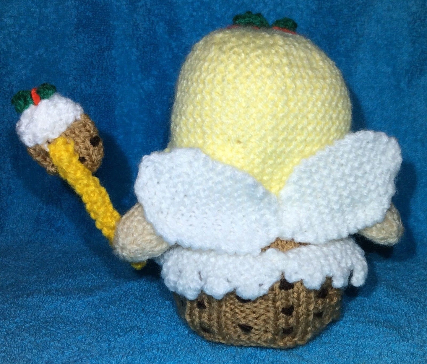 KNITTING PATTERN - Figgy the Christmas Pudding fairy orange cover or 14 cms toy