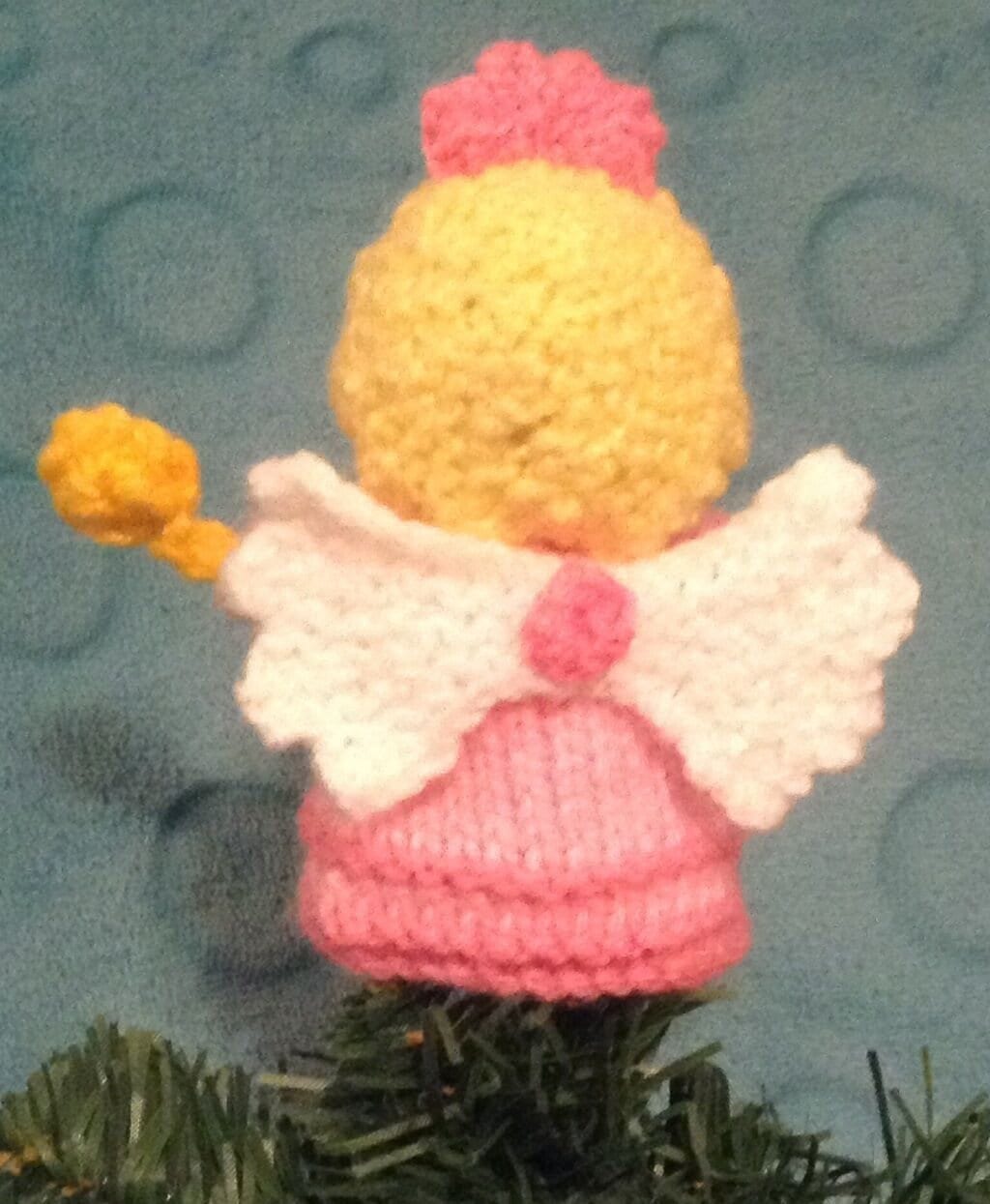KNITTING PATTERN - Christmas Fairy with wand 12cms Tree Topper