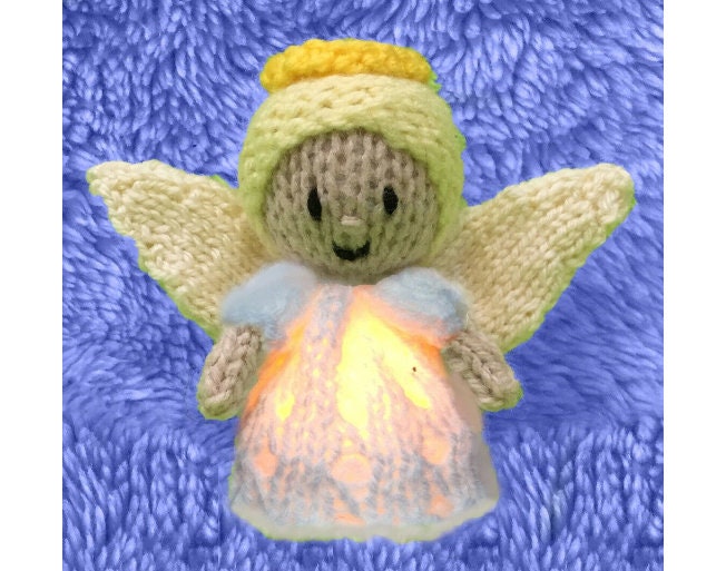 KNITTING PATTERN - Christmas Guardian Angel Tea Light Holder Hanging Decoration