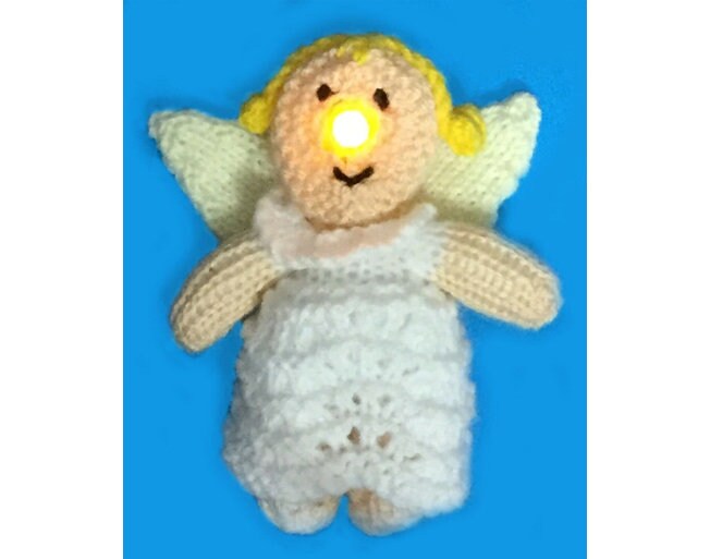 KNITTING PATTERN - Christmas Guardian Angel Tea Light Holder Hanging Decoration