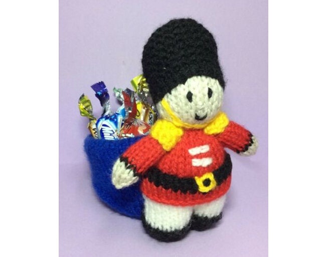 KNITTING PATTERN - Christmas Nutcracker Soldier Sweet Sack - holds choc orange