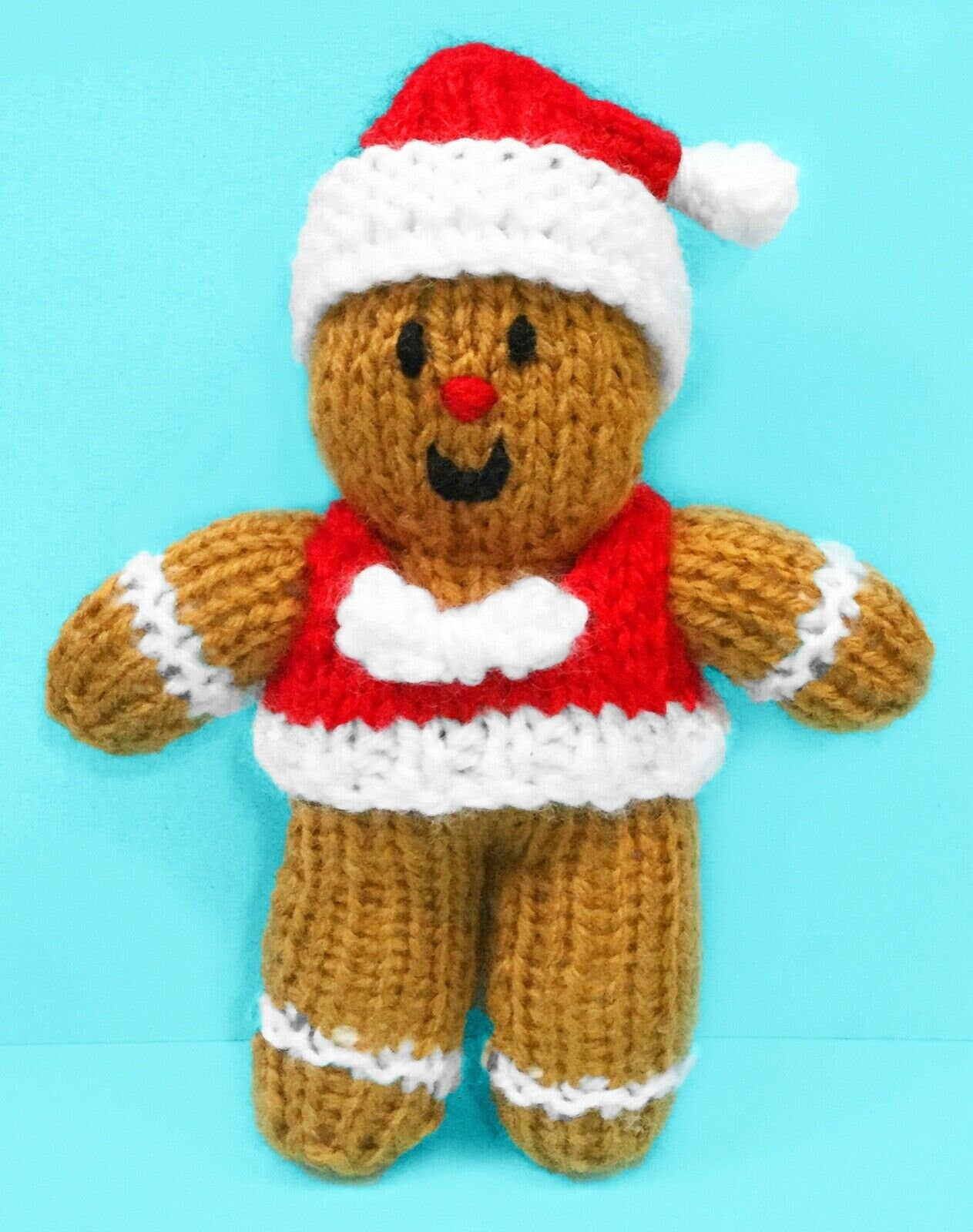 KNITTING PATTERN - Christmas Gingerbread Man Doll with Removable Clothes toy