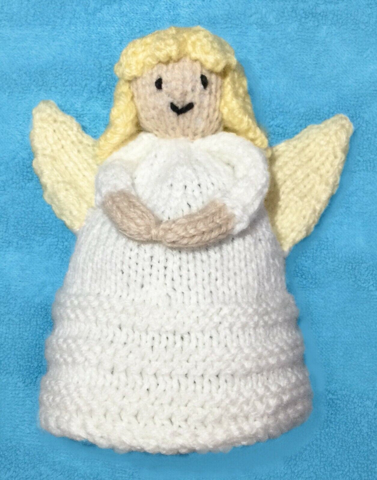 KNITTING PATTERN - Christmas Tree and Angel reversible 21 cms soft toy doll