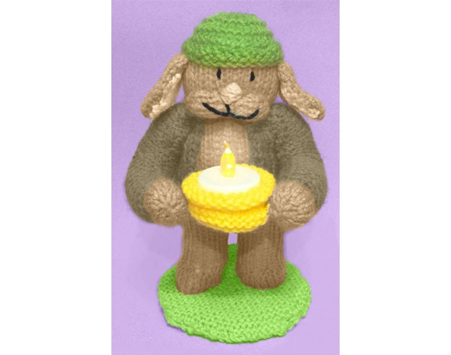 KNITTING PATTERN - Easter Benjamin Bunny inspired Tea Light Holder 19 cms tall