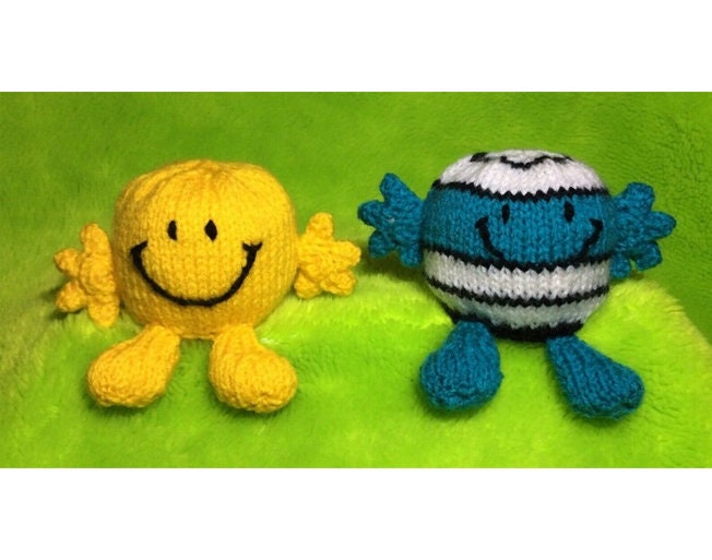 KNITTING PATTERN - Mister Happy & Mister Bump inspired choc orange cover/ 12cms Men toy