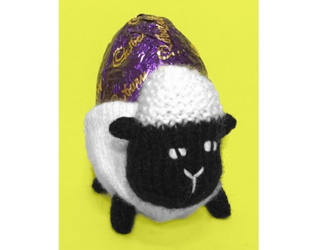 KNITTING PATTERN - Easter Sheep Lamb Sweet Carrot Pot - holds choc oranges / egg