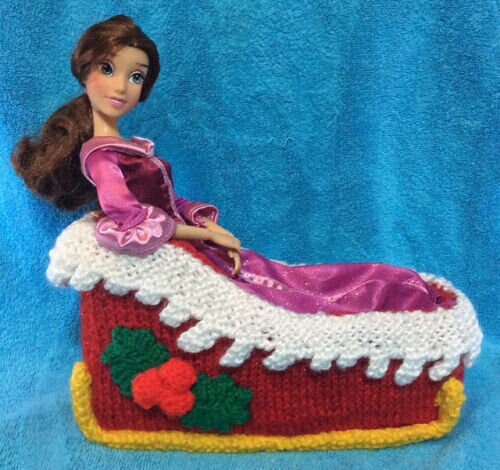KNITTING PATTERN - Christmas Santa Sleigh - Sweet Pot / Doll / Elf Toy
