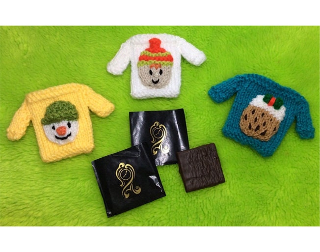 KNITTING PATTERN - Christmas Jumper Mint Covers fits After Eight - Elf, Snowman and Pudding
