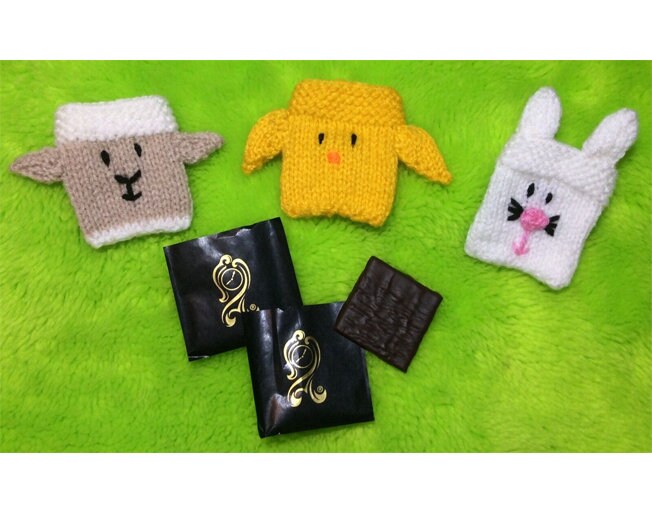 KNITTING PATTERN - Easter Mint Covers fits After Eight- Chick, Lamb, Bunny