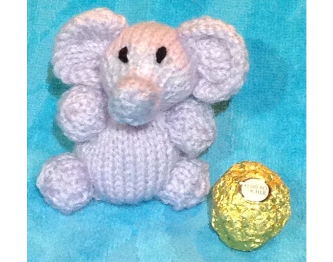 KNITTING PATTERN - Elephant chocolate cover fits Ferrero Rocher