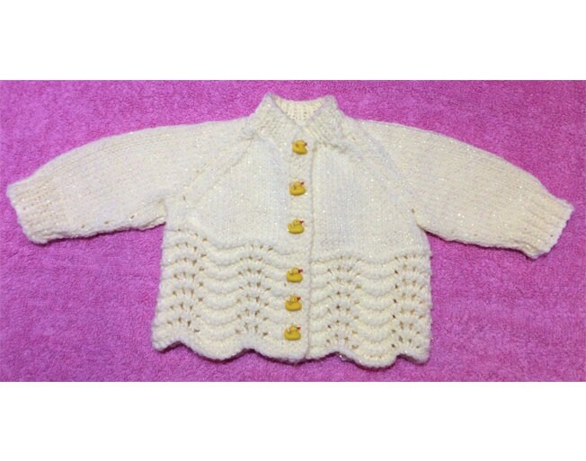 KNITTING PATTERN - Fancy Baby Cardigan - Newborn to 3 months