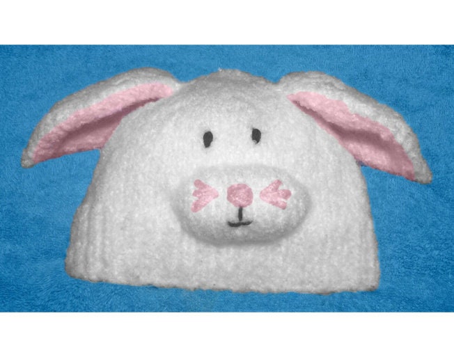 KNITTING PATTERN - Bunny Rabbit Baby Hat - Newborm to 6 months