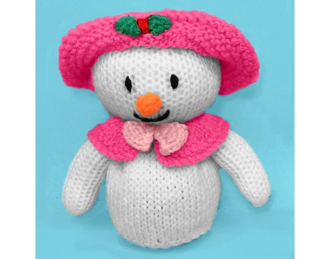 KNITTING PATTERN - Mrs Chilly Snowman Chocolate orange cover /14cm Christmas toy