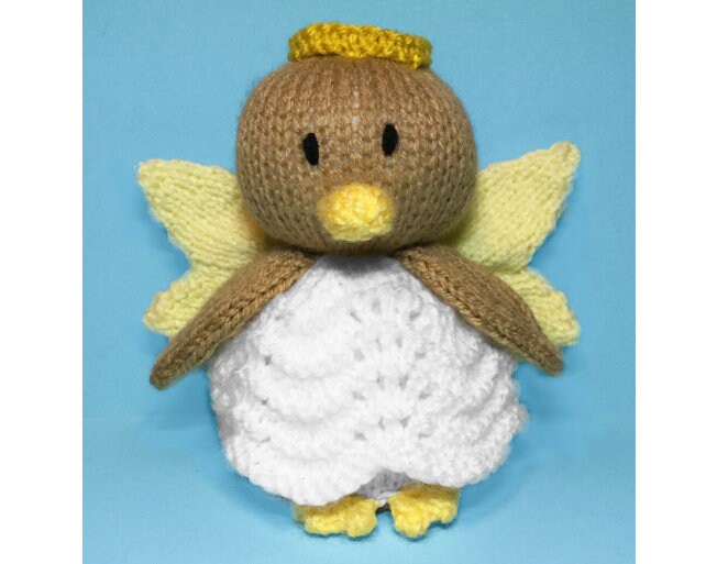 KNITTING PATTERN - Angel Robin Chocolate orange cover / 15 cms Christmas toy