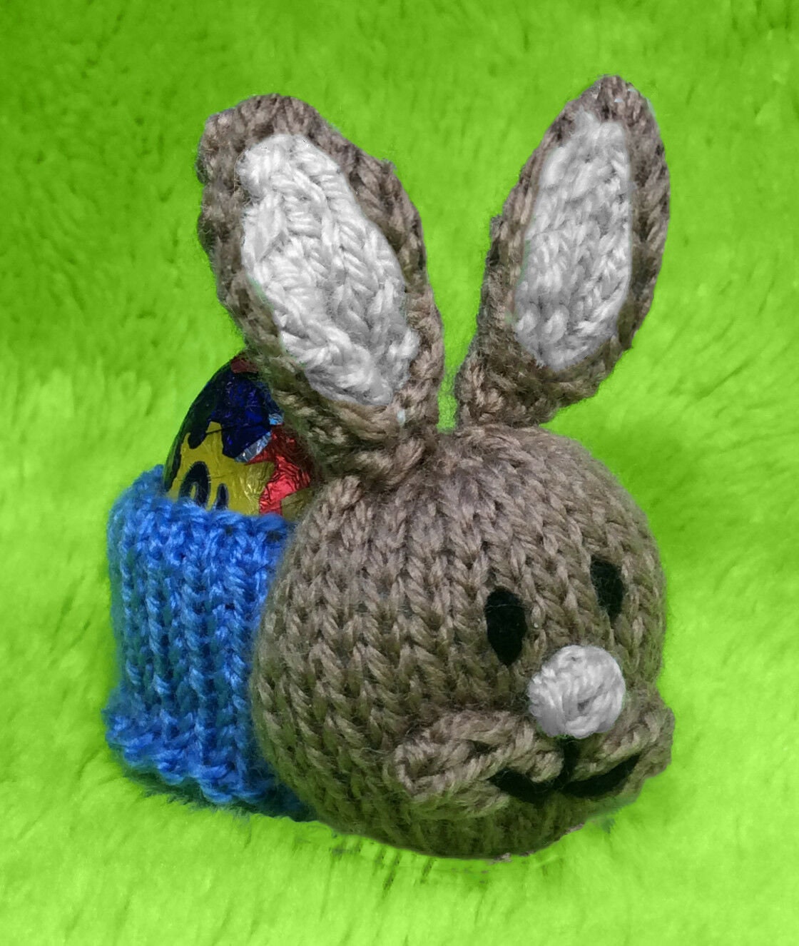 KNITTING PATTERN - Easter Peter Rabbit inspired choc cover fits Creme Egg