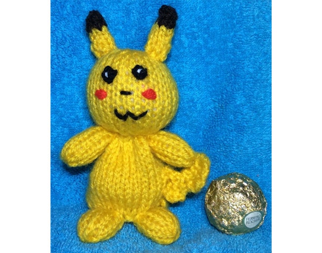 KNITTING PATTERN - Pikachu inspired choc cover fits ferrero rocher