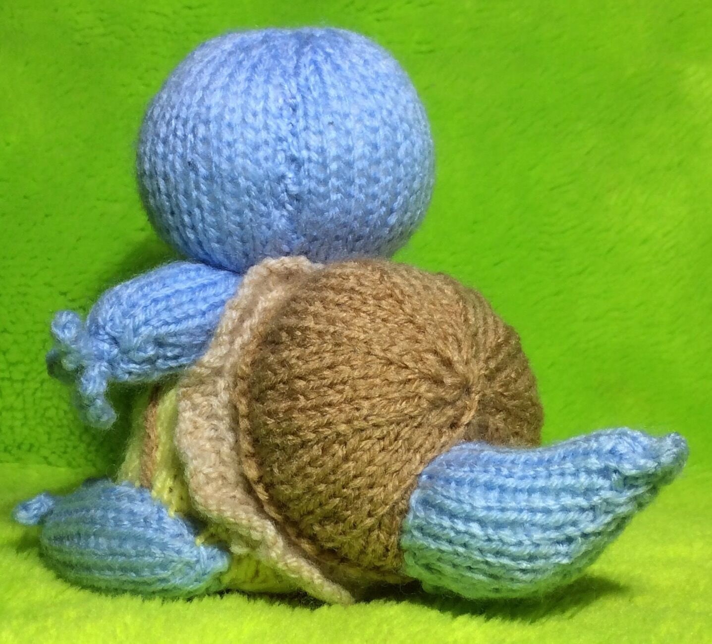 KNITTING PATTERN - Squirtle inspired choc orange cover or 13 cms toy