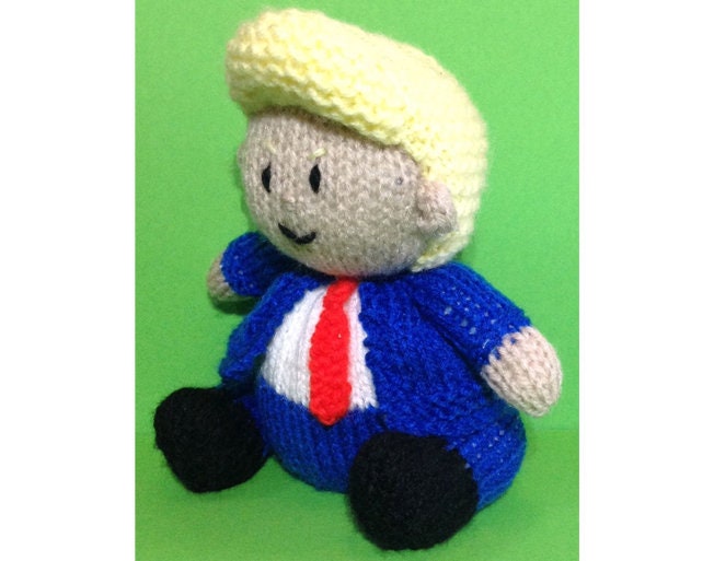 KNITTING PATTERN - Donald Trump orange cover / 15cm toy