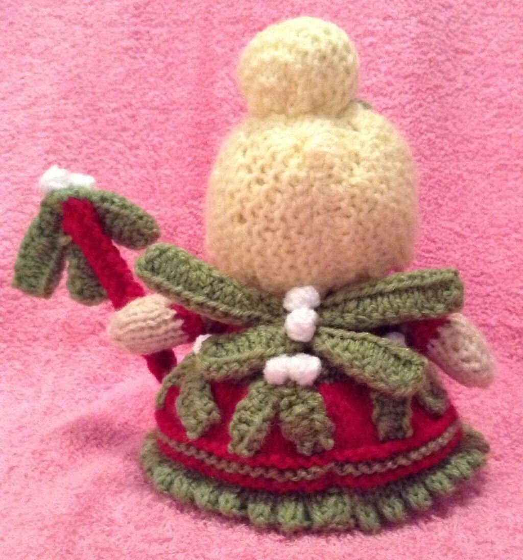 KNITTING PATTERN - Mistletoe the Christmas fairy orange cover or 15 cms toy