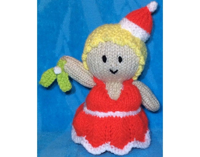 KNITTING PATTERN - Kiss Me Under The Mistletoe orange cover / 17 cms toy