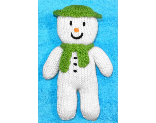 KNITTING PATTERN - Christmas Snowman 20 cms Soft Plush Toy