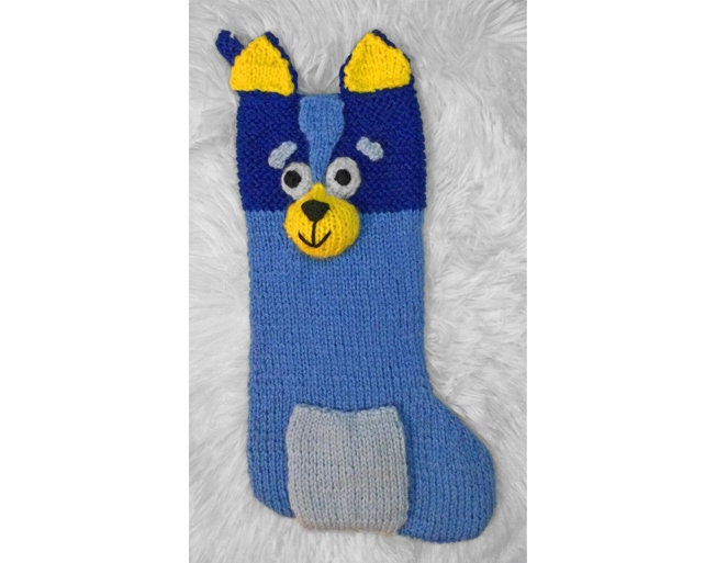 KNITTING PATTERN - Bluey 26cm Christmas Stocking Decoration / gift