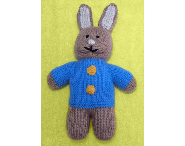 KNITTING PATTERN - Baby’s First Peter Rabbit 27 cms Baby Soft Plush Toy