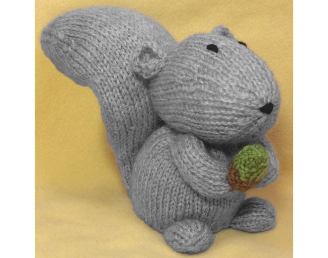 KNITTING PATTERN - Cyril Squirrel Choc orange cover / 15 cms Woodland Animal toy